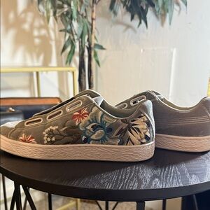 Puma Gray Floral Women's Sneakers